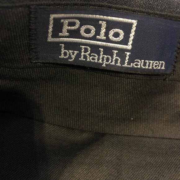 Polo by Ralph Lauren Dark Grey Pleated Pants Sz 34x38 Suspender Buttons - Picture 5 of 9